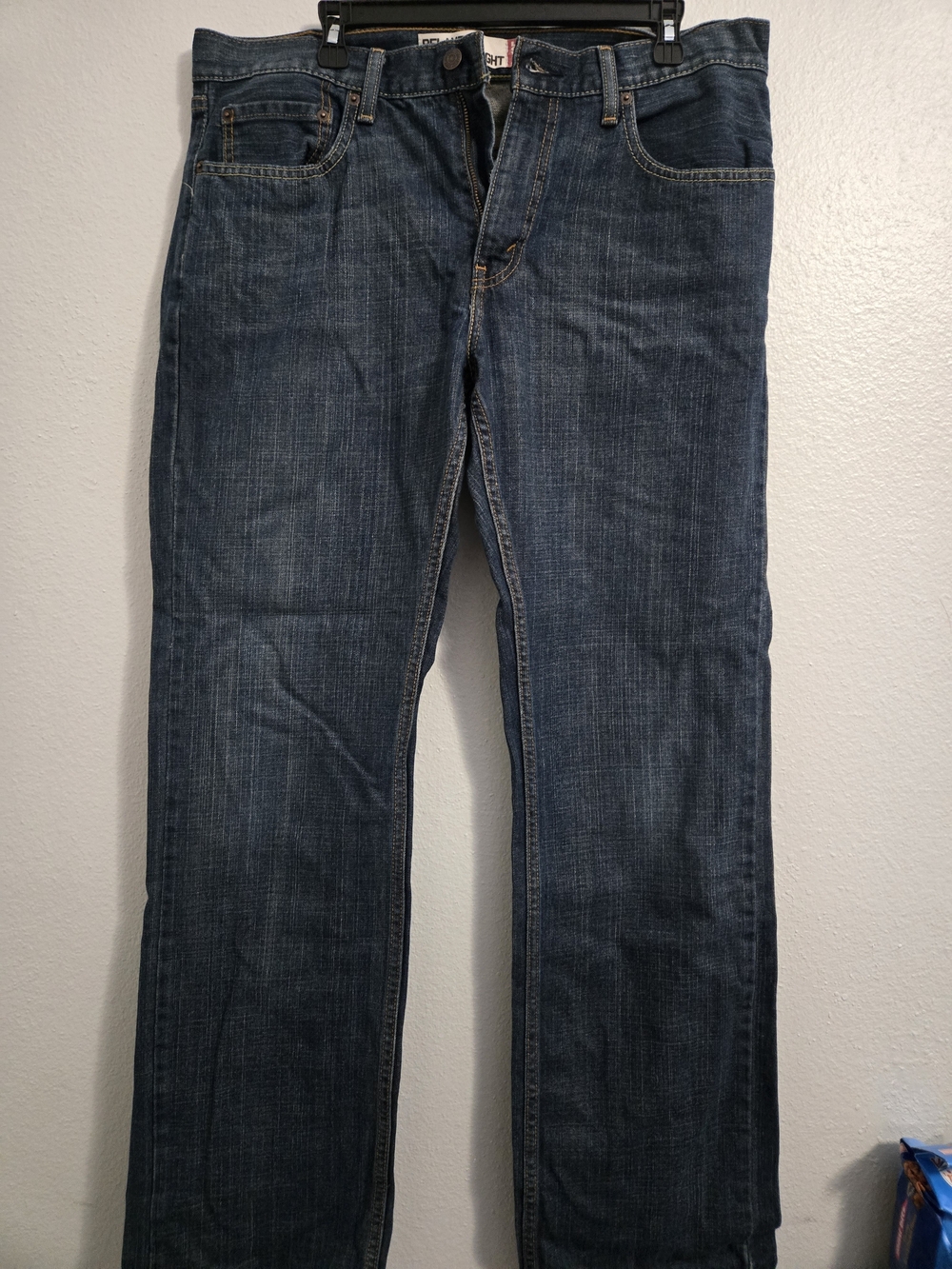 Men's Dark Blue Straight-Leg Jeans